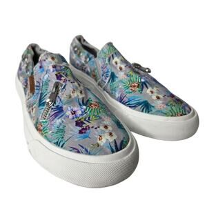 Blowfish Malibu Womens Floral Hawaiian Casual Slip-On Fashion Sneakers SZ 7.5